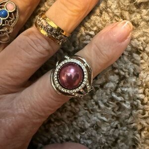 Elegant Silver and Purple Ring plus Two More 15